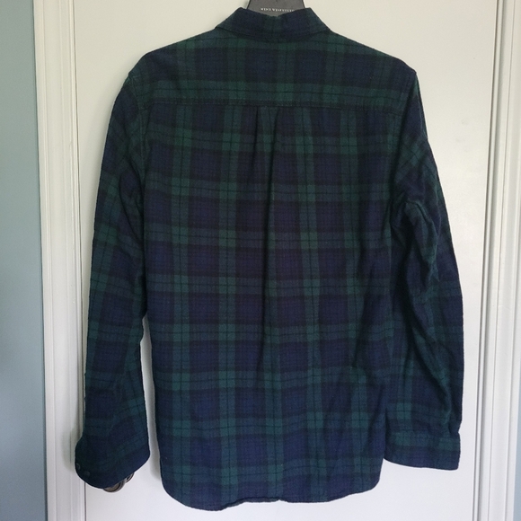 LL Bean Men's Scotch Plaid Flannel Shirt Traditional Fit Tartan Green Med 228061 - Picture 9 of 11